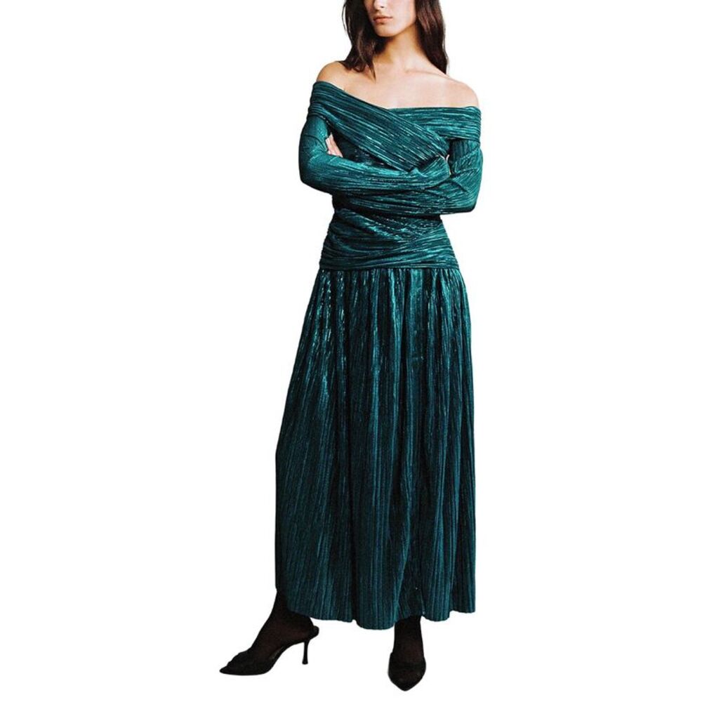 Sabina Musayev Womens  Sublime Midi Dress, Teal
